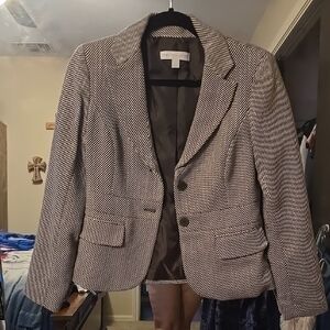 New York & Company Brown and White Blazer